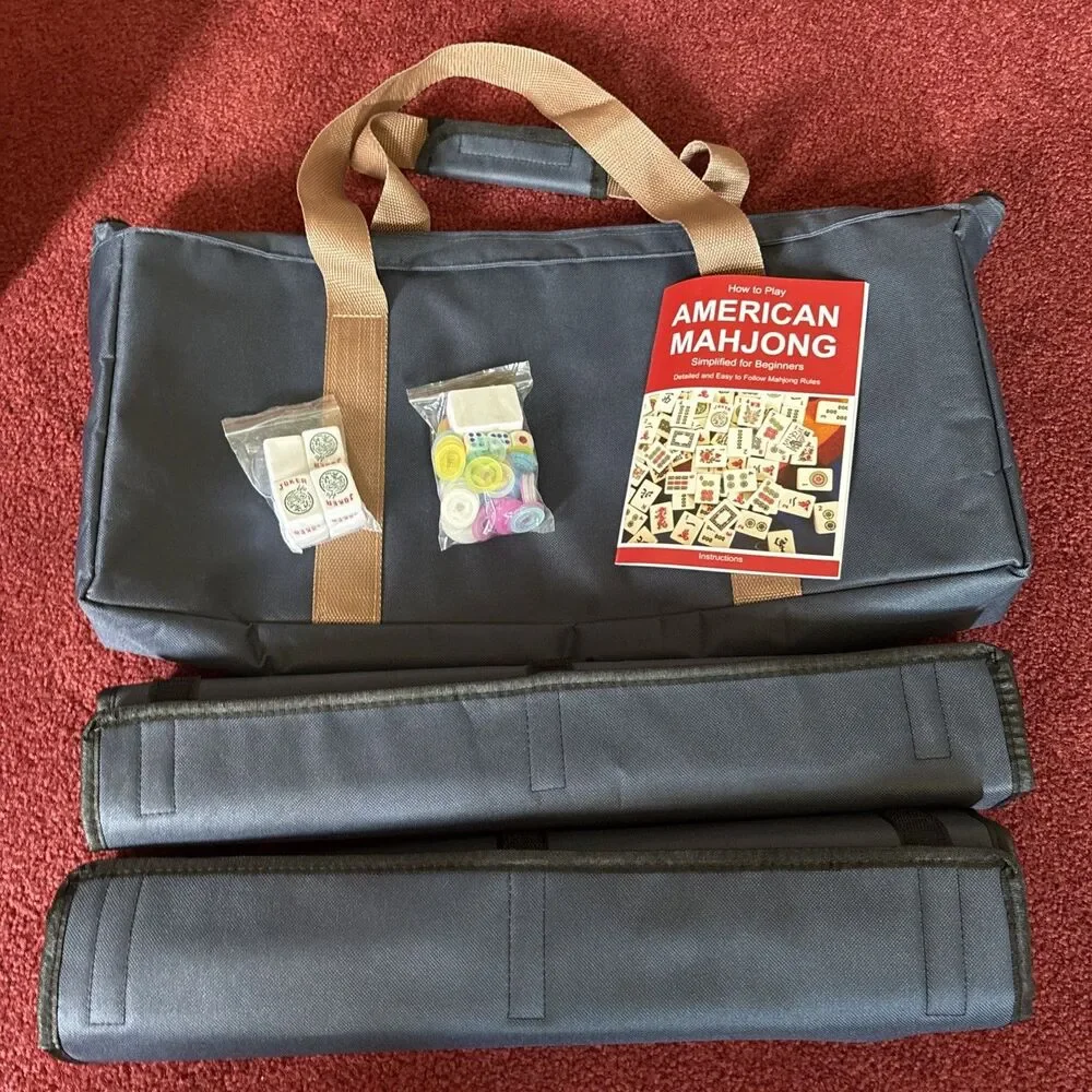 Portable American Mahjong Set with 166 Durable Tiles and Accessories Included
